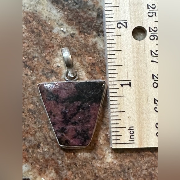 Rhodonite Natural Stone Handcrafted Pendant - Picture 5 of 5